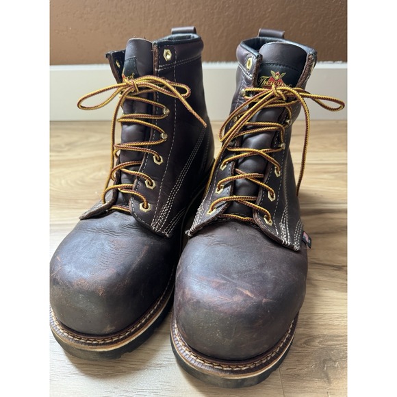 thorogood Other - Thorogood Leather Work Boots Men Brown Steel Toe Lace Up USA Rugged Workwear